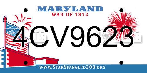 4CV9623 Maryland License Plate