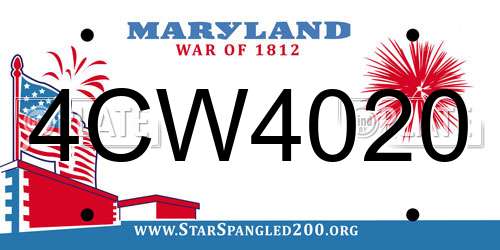 4CW4020 Maryland License Plate