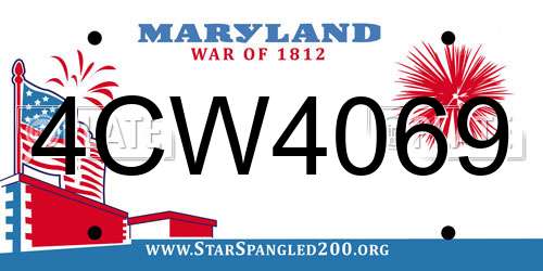 4CW4069 Maryland License Plate