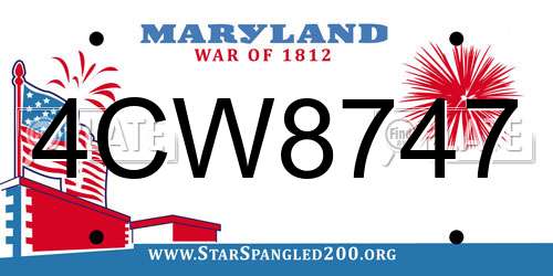 4CW8747 Maryland License Plate