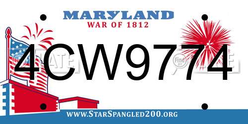 4CW9774 Maryland License Plate