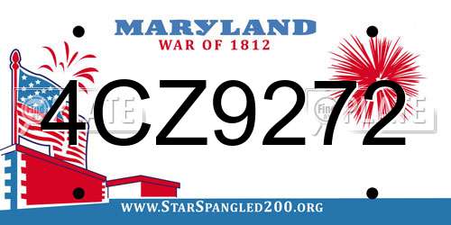 4CZ9272 Maryland License Plate