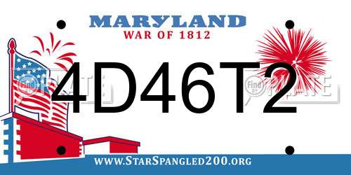 4D46T2 Maryland License Plate