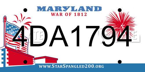 4DA1794 Maryland License Plate