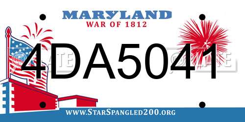 4DA5041 Maryland License Plate