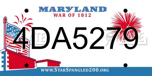 4DA5279 Maryland License Plate