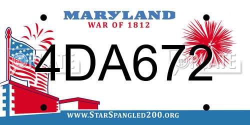 4DA672 Maryland License Plate
