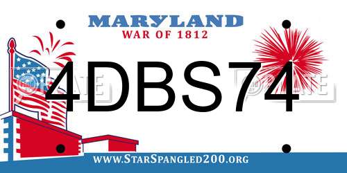 4DBS74 Maryland License Plate