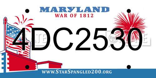 4DC2530 Maryland License Plate