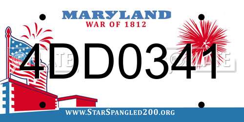 4DD0341 Maryland License Plate