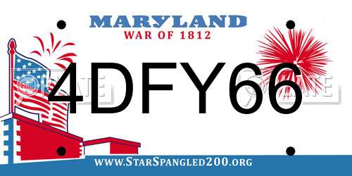 4DFY66 Maryland License Plate