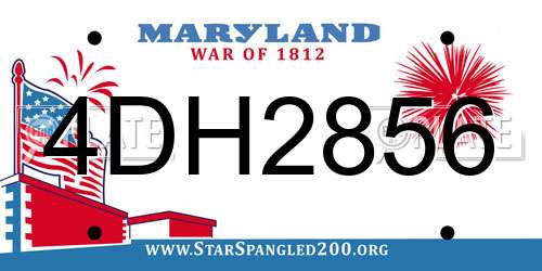 4DH2856 Maryland License Plate