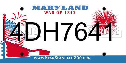 4DH7641 Maryland License Plate