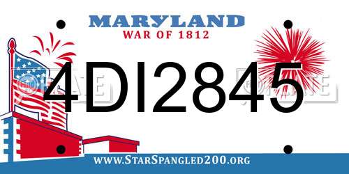 4DI2845 Maryland License Plate