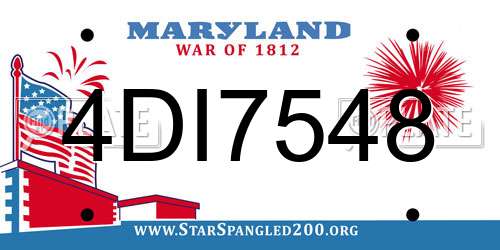 4DI7548 Maryland License Plate