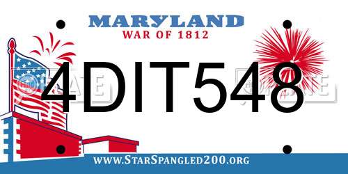 4DIT548 Maryland License Plate