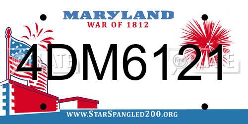 4DM6121 Maryland License Plate