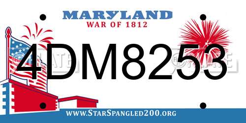 4DM8253 Maryland License Plate