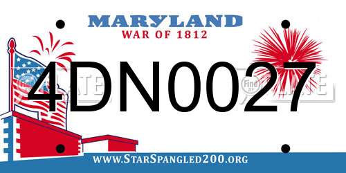 4DN0027 Maryland License Plate
