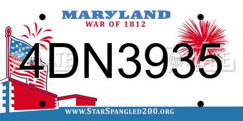 4DN3935 Maryland License Plate