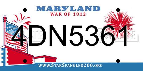 4DN5361 Maryland License Plate