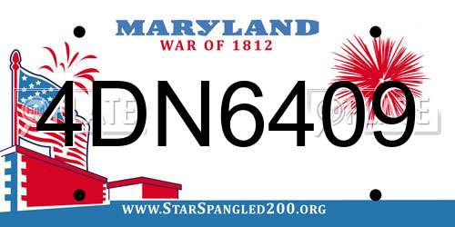 4DN6409 Maryland License Plate