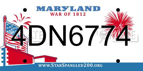 4DN6774 Maryland License Plate
