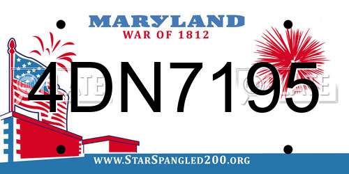 4DN7195 Maryland License Plate
