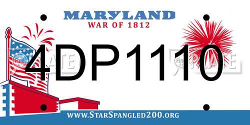 4DP1110 Maryland License Plate