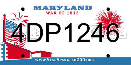 4DP1246 Maryland License Plate