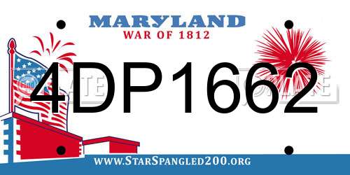 4DP1662 Maryland License Plate