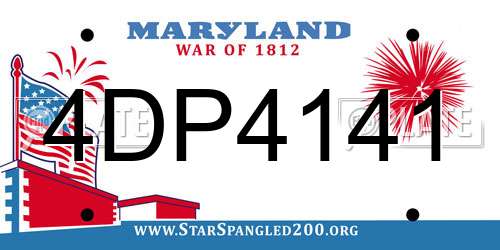 4DP4141 Maryland License Plate