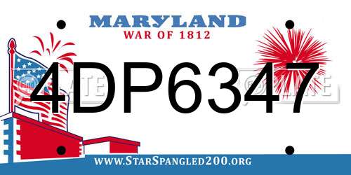 4DP6347 Maryland License Plate