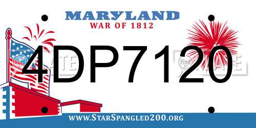 4DP7120 Maryland License Plate