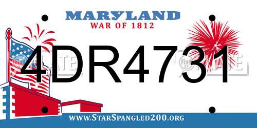 4DR4731 Maryland License Plate