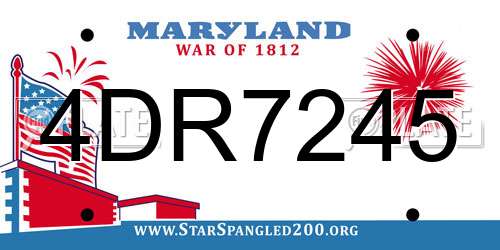 4DR7245 Maryland License Plate