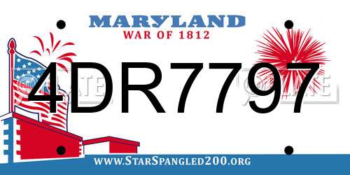 4DR7797 Maryland License Plate