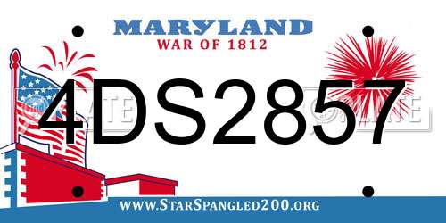 4DS2857 Maryland License Plate