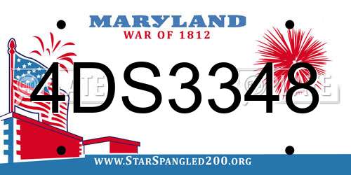 4DS3348 Maryland License Plate
