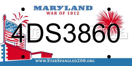 4DS3860 Maryland License Plate