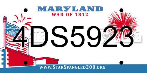 4DS5923 Maryland License Plate