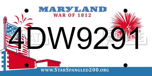 4DW9291 Maryland License Plate