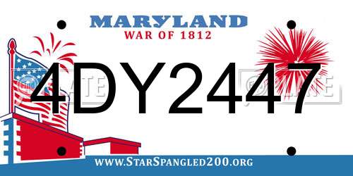 4DY2447 Maryland License Plate