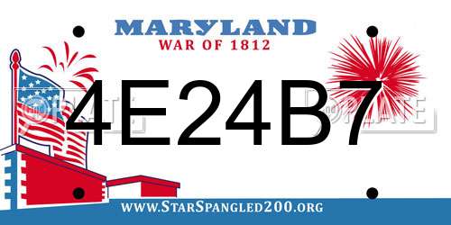 4E24B7 Maryland License Plate