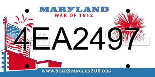 4EA2497 Maryland License Plate