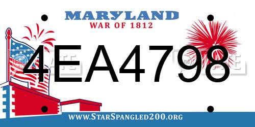 4EA4798 Maryland License Plate