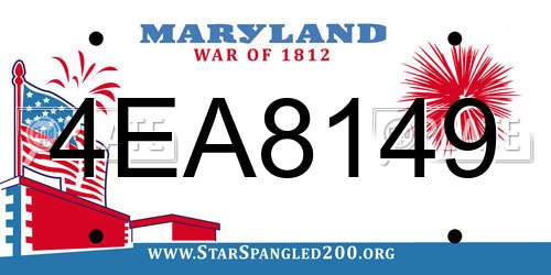 4EA8149 Maryland License Plate
