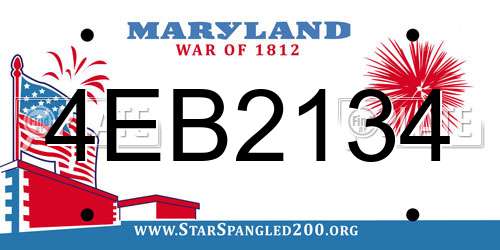 4EB2134 Maryland License Plate