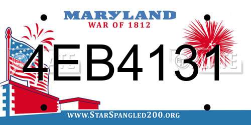 4EB4131 Maryland License Plate