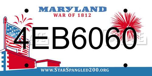 4EB6060 Maryland License Plate
